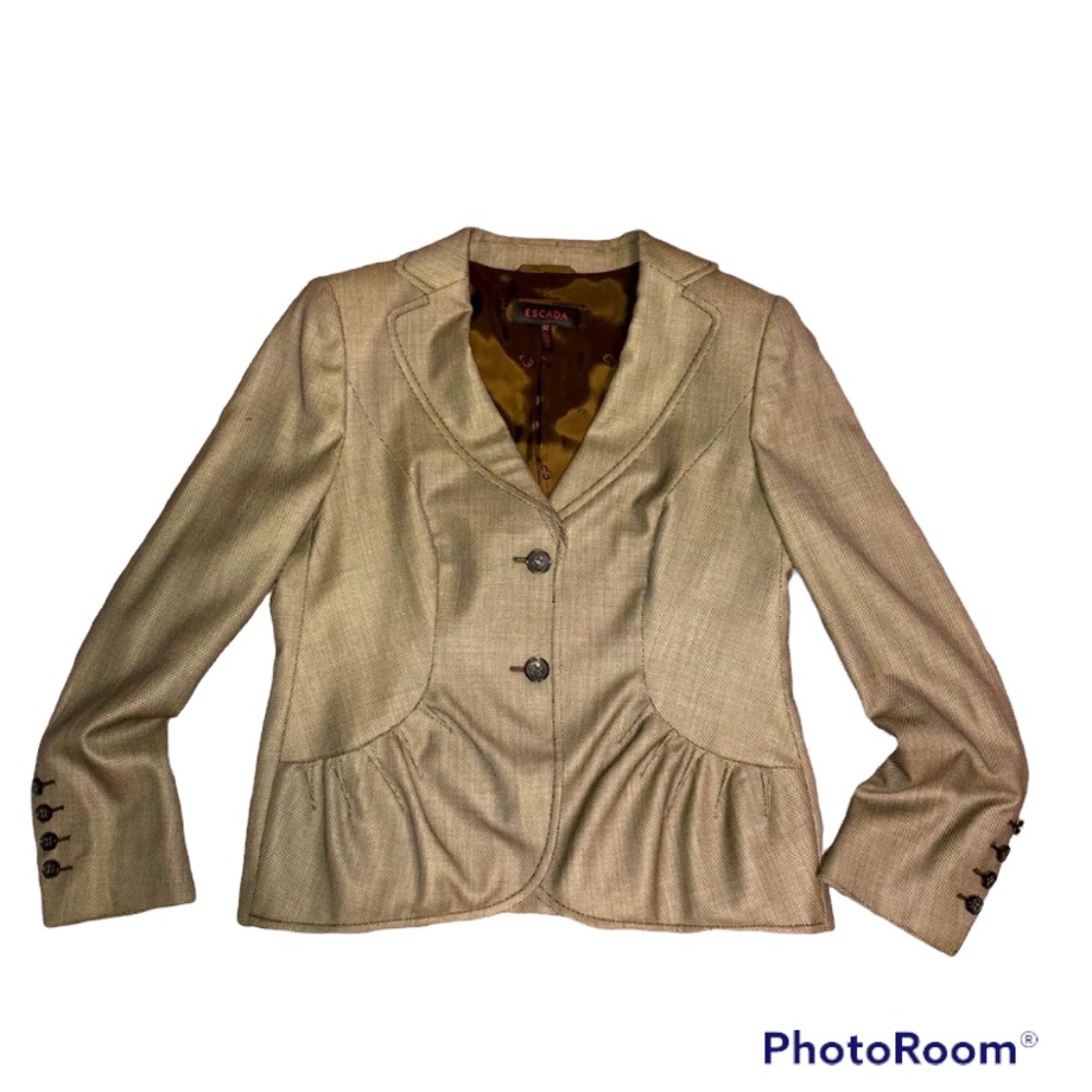 Escada Beige Peplum Blazer